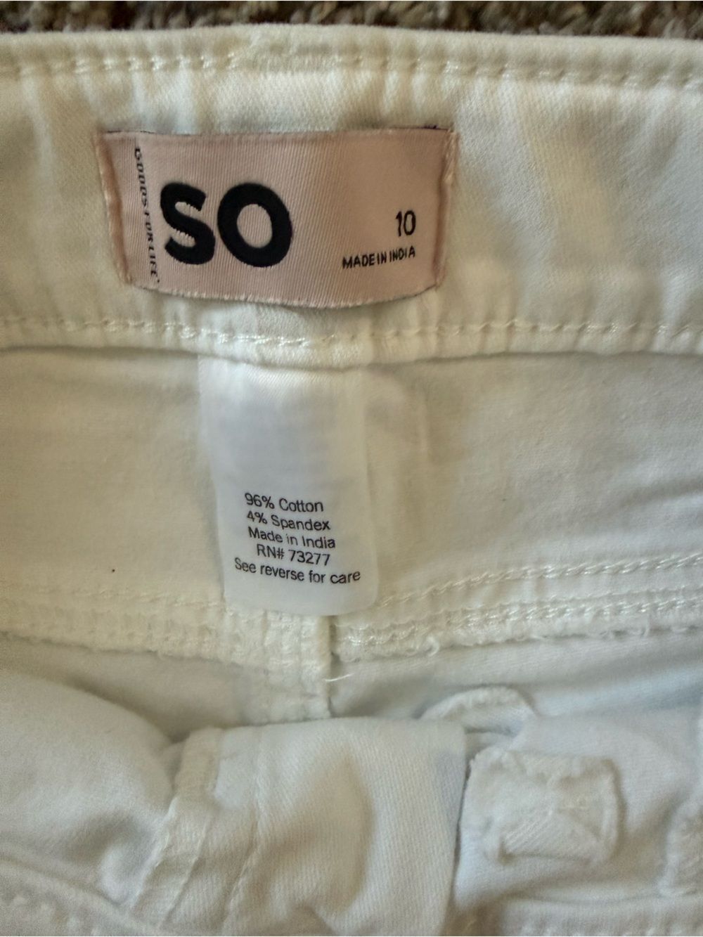 SO White Cotton Blend Girls' Casual Shorts - Picture 2 of 3